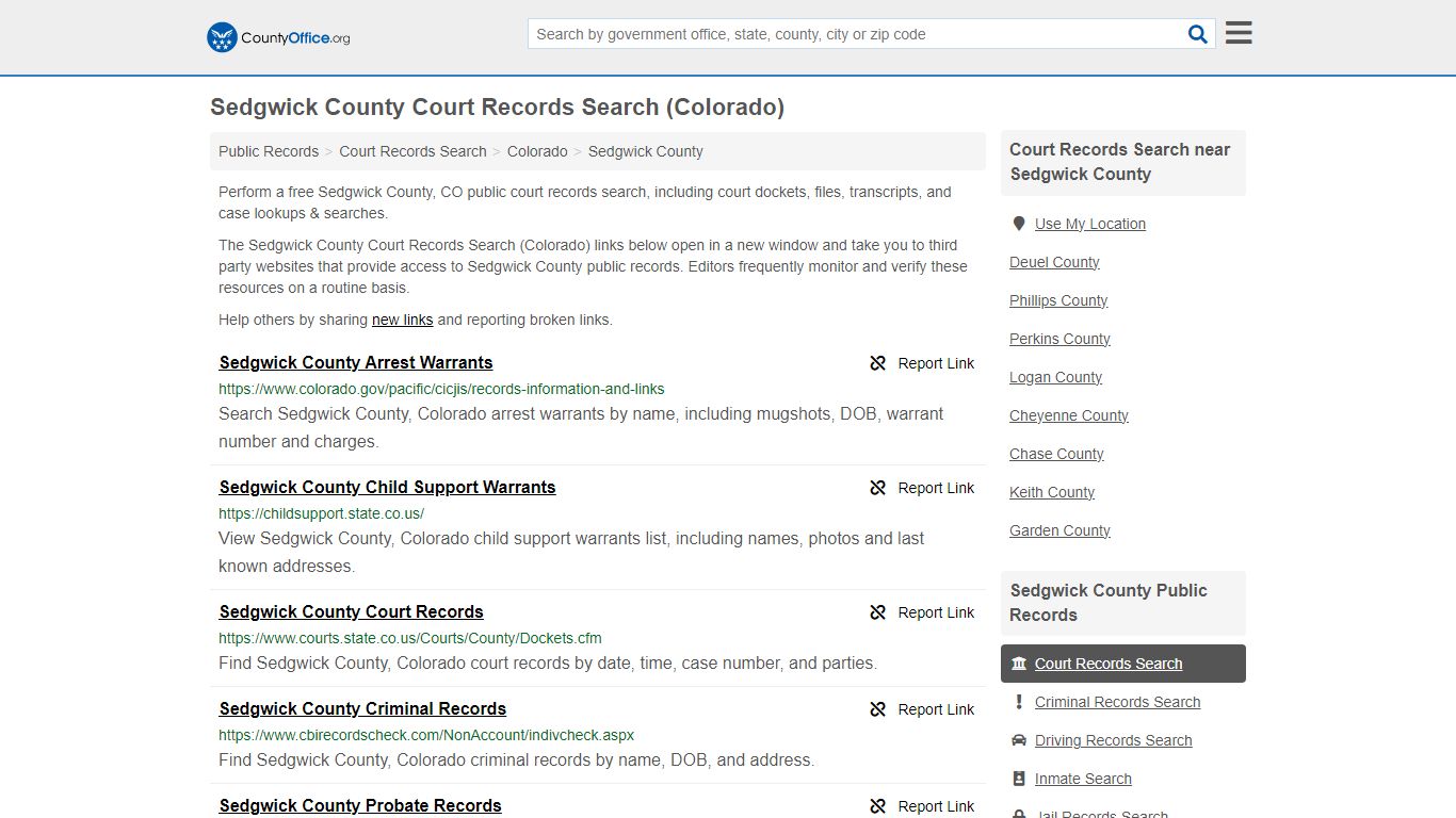 Sedgwick County Court Records Search (Colorado) - County Office